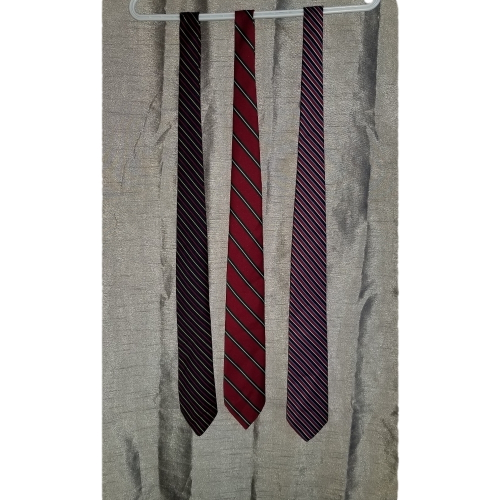 Set of 3 Pietro di Romo Striped Neck Ties Mostly Polyester